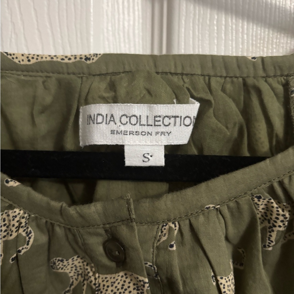 Emerson Fry India Collection Frances Blouse with Cheetah Print - Picture 4 of 9